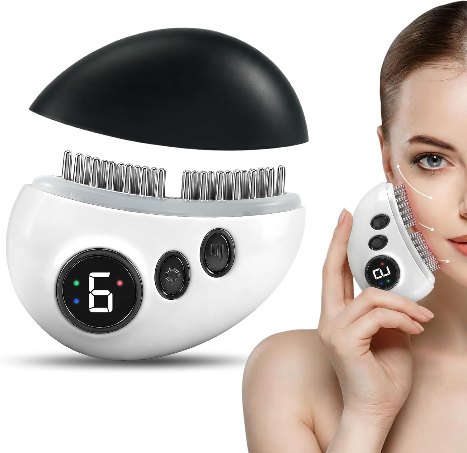 Electric Face Massager, Lymphatic Drainage Massager with 3 Modes 9 Levels Adjustment, Facial Massage, Electric Meridian Brush for Face, Body, and Scalp, Soothe Body and Mind