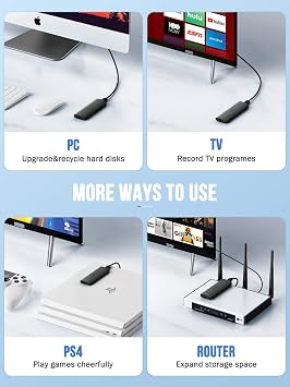 Lemorele Aluminum M.2 NVMe Enclosure,USB 3.2 Gen2 10Gbps Tool-Free ,SSD Enclosure for NVMe PCIe M-Key,Nvme USB Adapter Support UASP Trim for 2280 2260 2242 2230(Sata NOT Supported)
