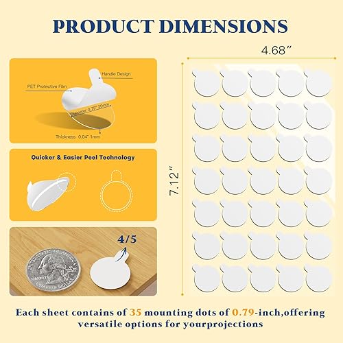 Miniatura 2 de Punto adhesivo de doble cara 140 puntos adhesivos fáciles de despegar, puntos de pegamento transparentes extraíbles de doble cara para