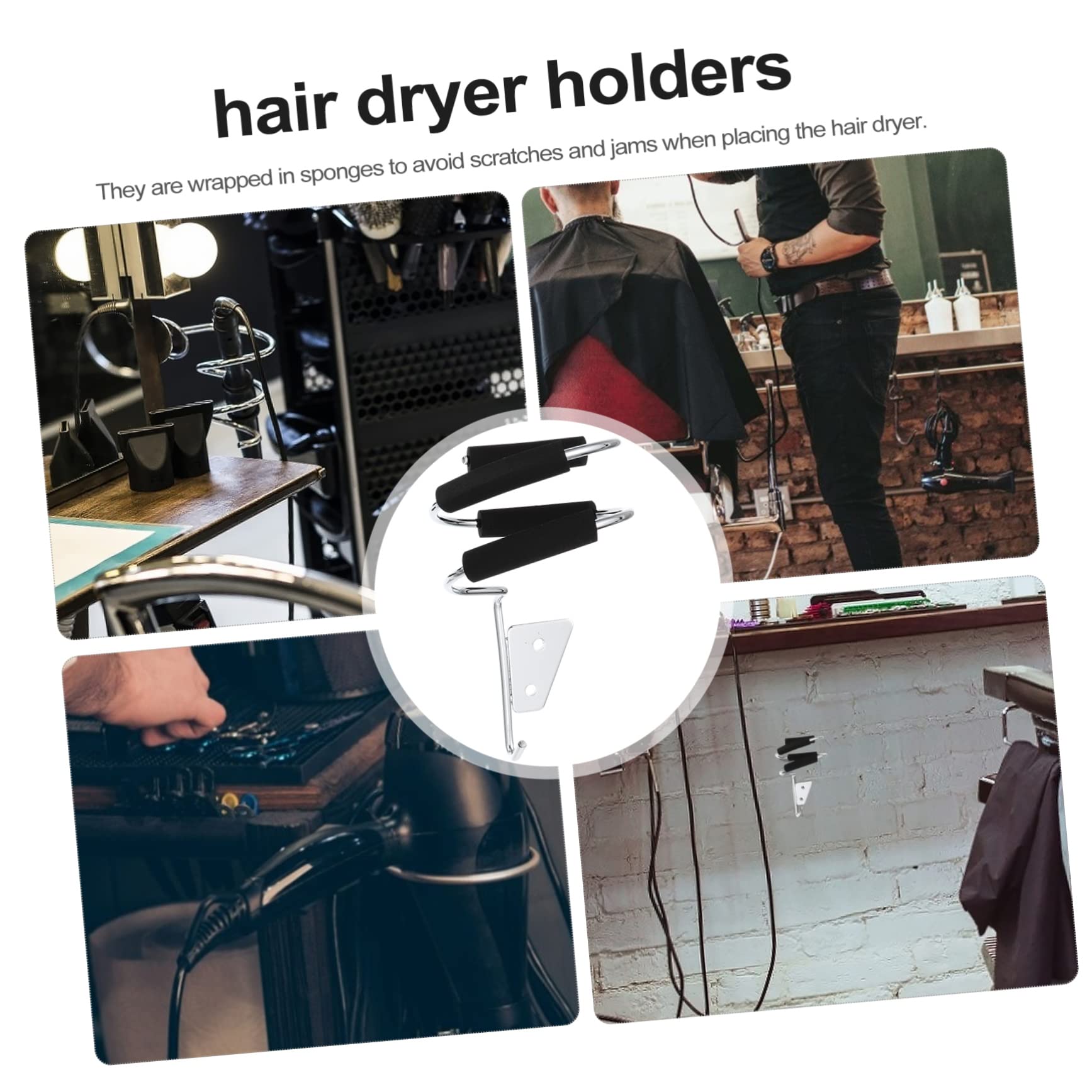 Beavorty 3 Pack Styling Tool Organizers Wall-mounted Hair Dryer Holders for Bathroom Storage