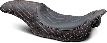 Mustang Seats 74111AB Black/Red Motorcycle Seat