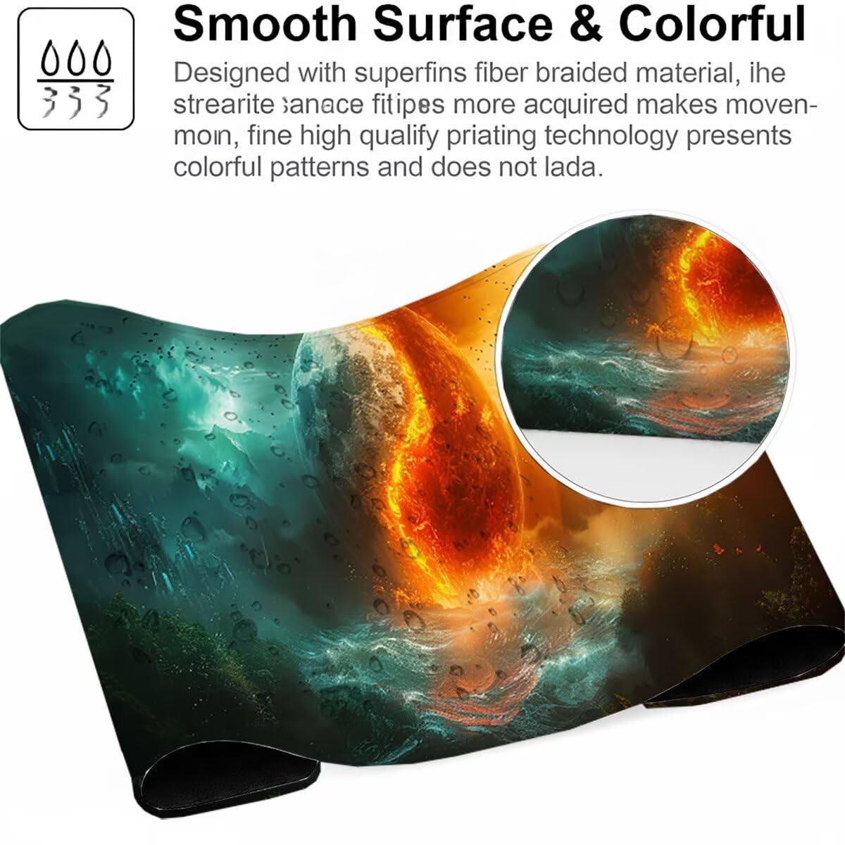 Tappetino per Mouse Gaming XXL 1200x600x3mm– Ufficio Mousepad Grande – Migliora la Velocità e la Precisione Tenuta Stabile Sottomano per Ufficio e Casa Accessori Scrivania Paesaggio PjY15705 N-U