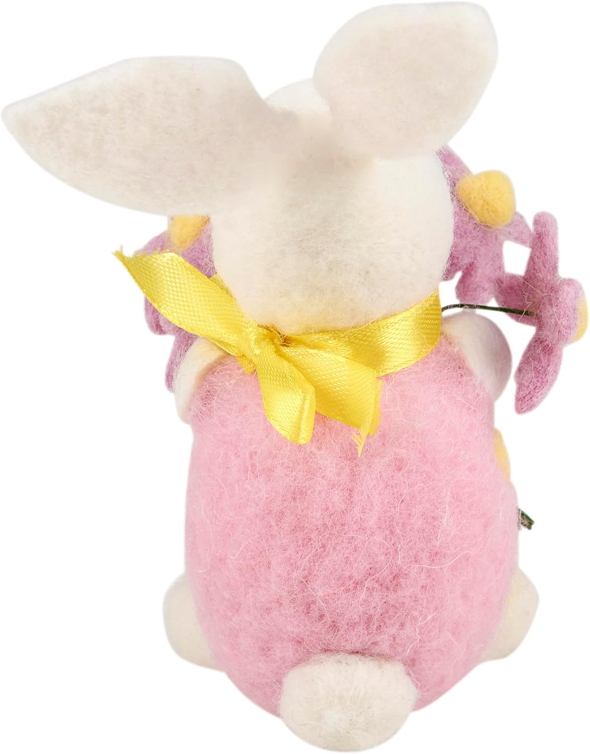 Primitives by Kathy Bouquet Bunny Collectible Felt Critter, 6-inch, with Handmade Knit Sweater, Holding Flowers - Tiered Tray, Shelf, or tablescape Display with Our Other Spring & Easter Decor image 2