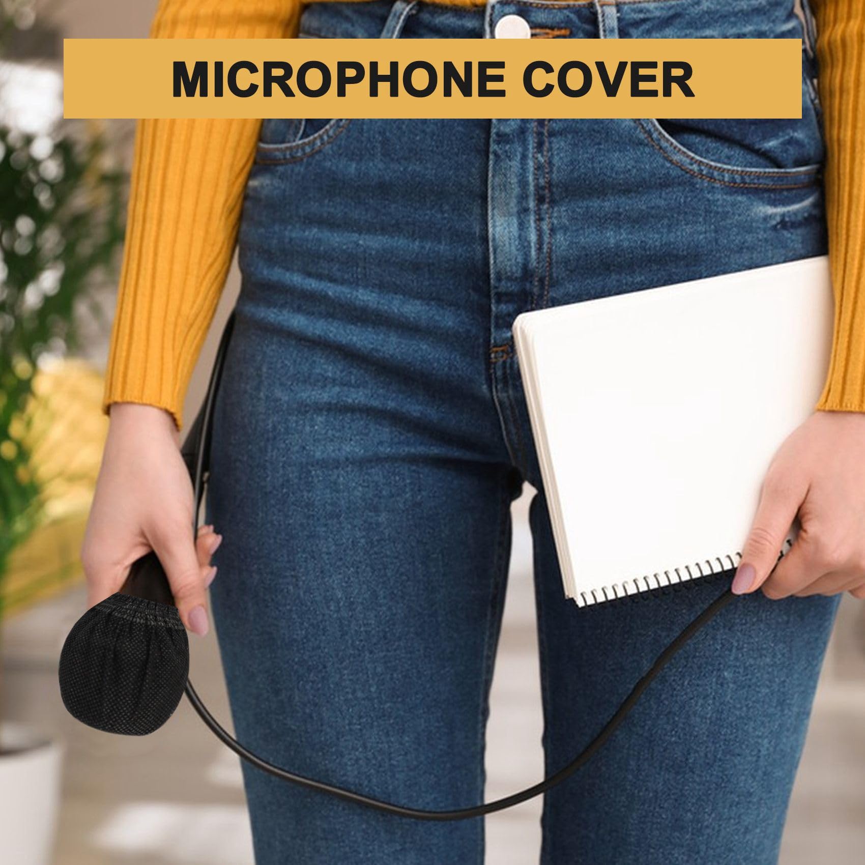 Kqcibz 100 Pcs Disposable Microphone Covers, Windscreen Mic Covers, Handheld Microphone Protective Cap for Karaoke, 500073553
