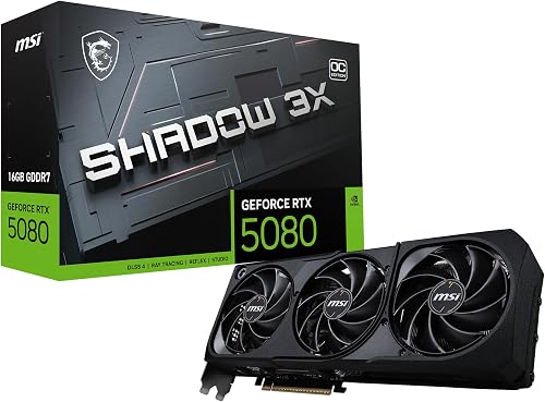 MSI Gaming RTX 5080 16G Shadow 3X OC Graphics Card (16GB …