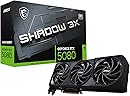 MSI Gaming RTX 5080 16G Shadow 3X OC Graphics Card (16GB GDDR7, 256-bit, Extreme Clock TBD MHz, DisplayPort x 3 2.1a, HDMI 2.1b, NVIDIA Blackwell Architecture)