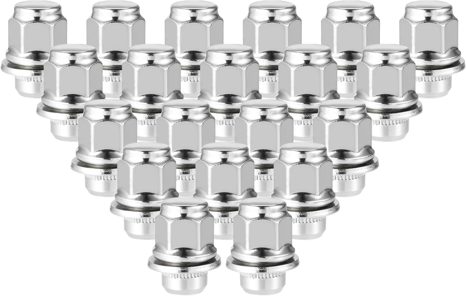 20 Pcs Wheel Lug Nuts Compatible for Lexus LS460 LC500, Durable Chorme Plated M12x1.5 Carbon Steel Silver Tone Tire Lugnuts