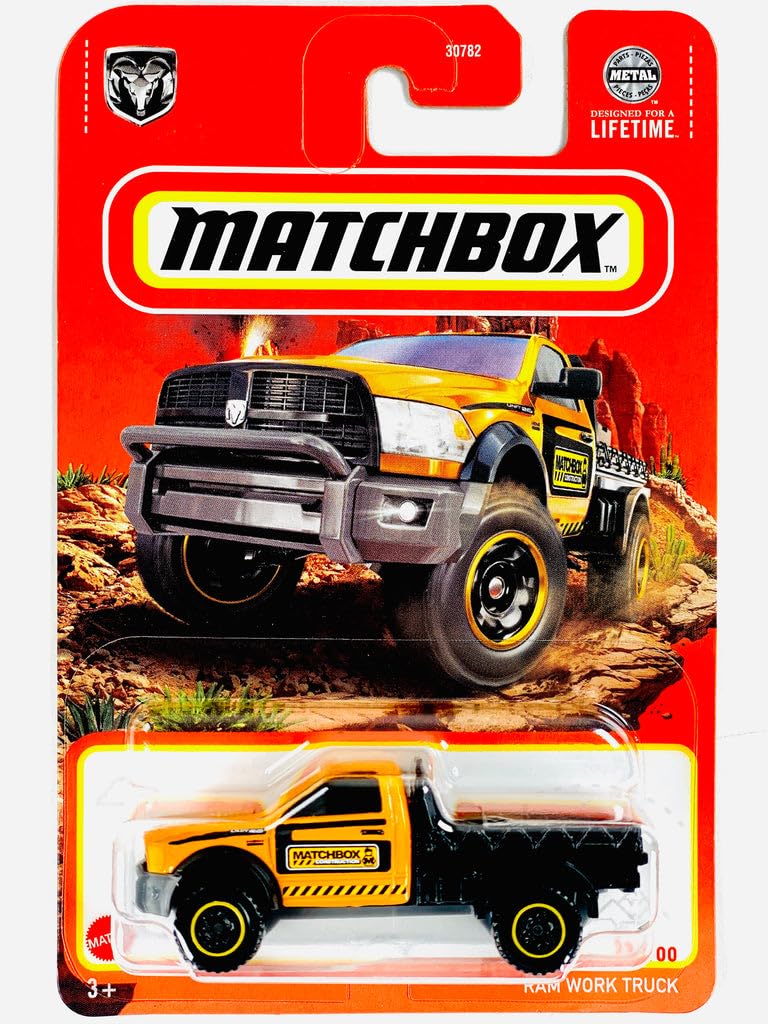 Matchbox Ram Work Truck 23/100 Construction 1:64 Die-Cast, Blue, 1:64 Scale