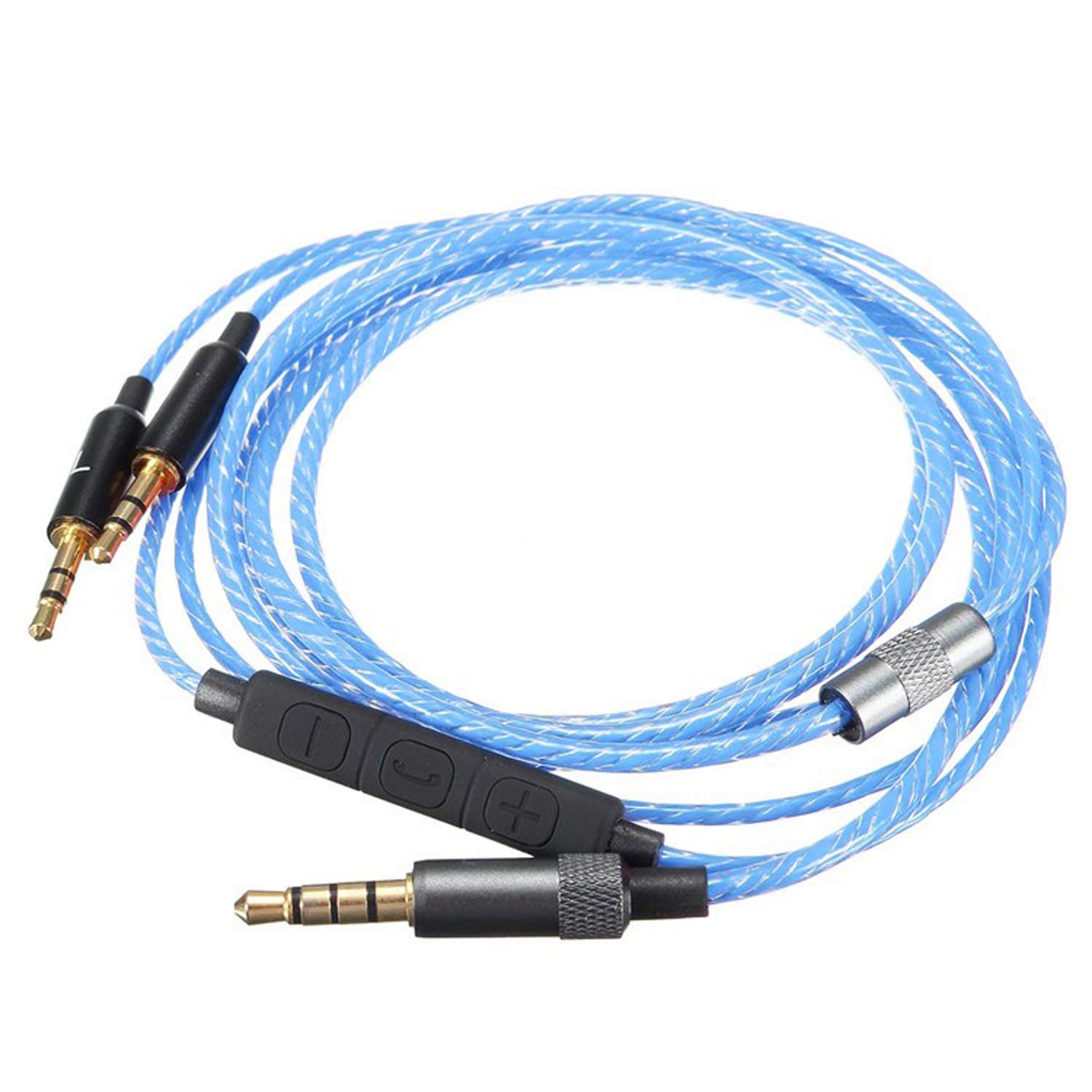 Replacement Cable Cord for Sol Republic Master Tracks HD/Tracks HD2/Sol Republic V8/Sol Republic V10/Sol Republic 12/Sol Republic X3 (Remote Volume & Microphone Cable - Blue)