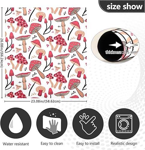 Miniatura 3 de Cubierta magnética decorativa para lavavajillas, diseño de hongo lindo rojo