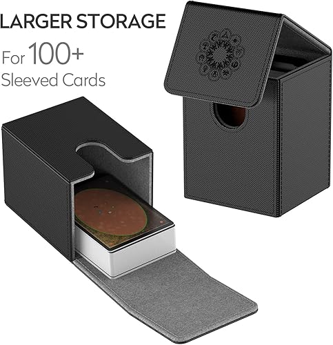Miniatura 5 de MIXPOET Caja de cartas compatible con tarjetas MTG, estuche para tarjetas coleccionables con 2 divisores por soporte, tamaño grande para hasta 110