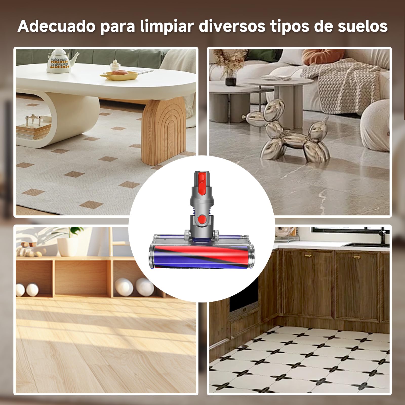 V11Cepillo para Dyson V15 V10 V8 SV10 SV12 SV14,cepillo eléctrico suave para suelos duros,Cepillo de rodillo suave