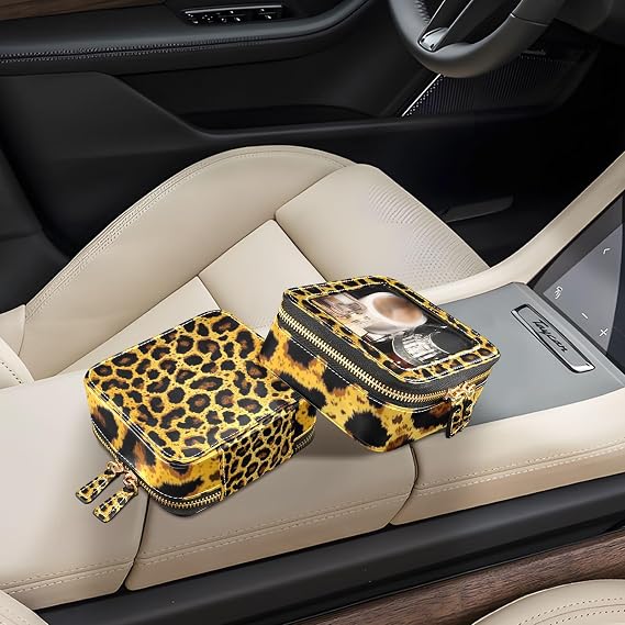 Clear Makeup Bag Leopard Print Cheetah Travel Toiletry Bag with Zipper Small MakeUp Organizer Travel Essentials Cosmetic Bags for Women