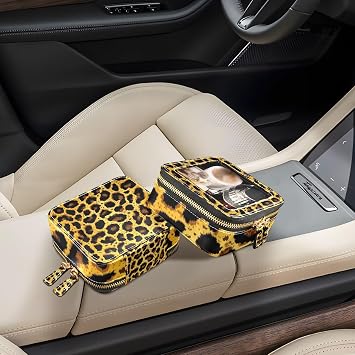 Clear Makeup Bag Leopard Print Cheetah Travel Toiletry Bag with Zipper Small MakeUp Organizer Travel Essentials Cosmetic Bags for Women