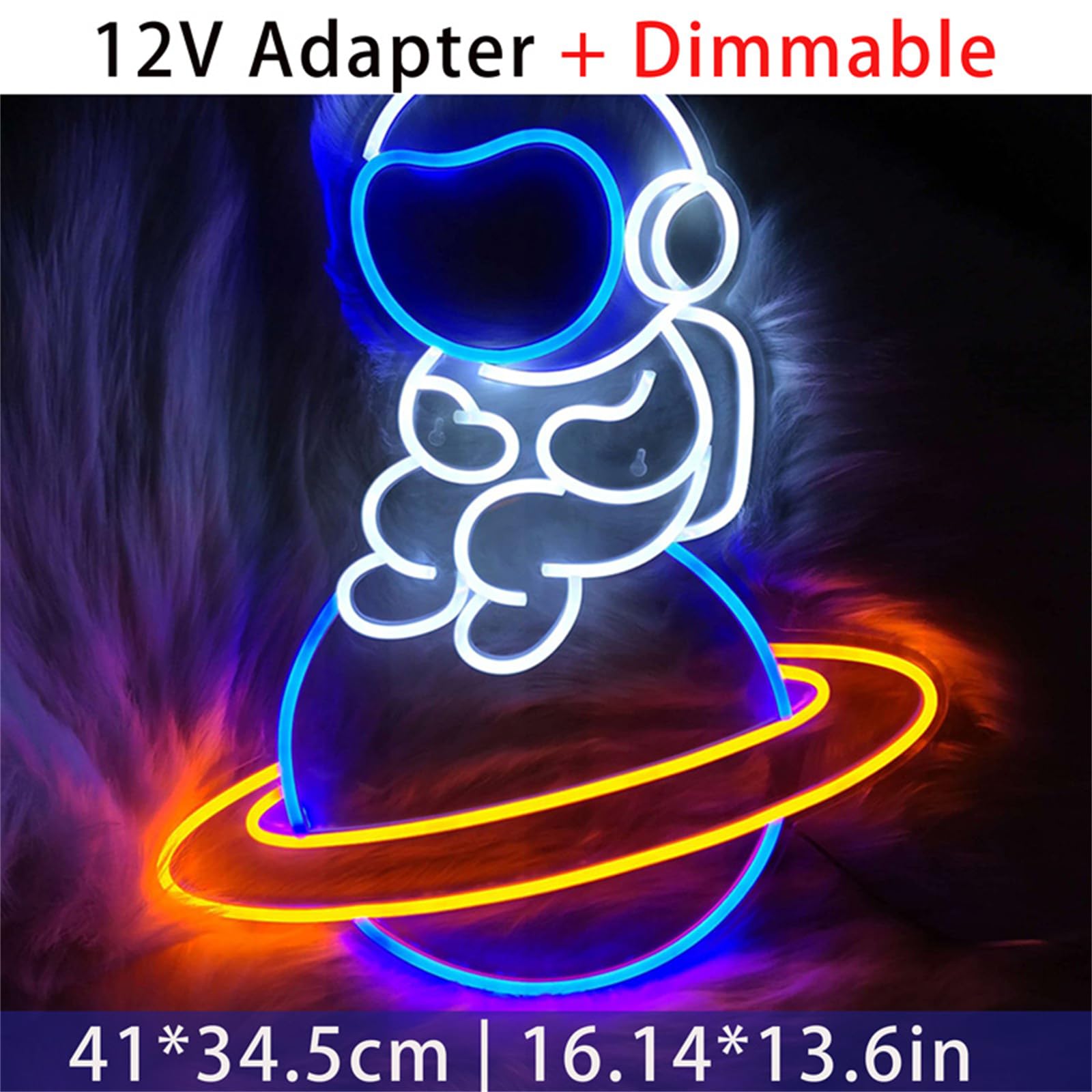 INGKE Insegna Neon Forma Pianeta insegna Luminosa Neon LED Forma Astronave insegna Neon Astronauta per Wall Room Art Bedroom Decor Lampada Neon Kid Luce Notturna Regalo Ragazzi,A