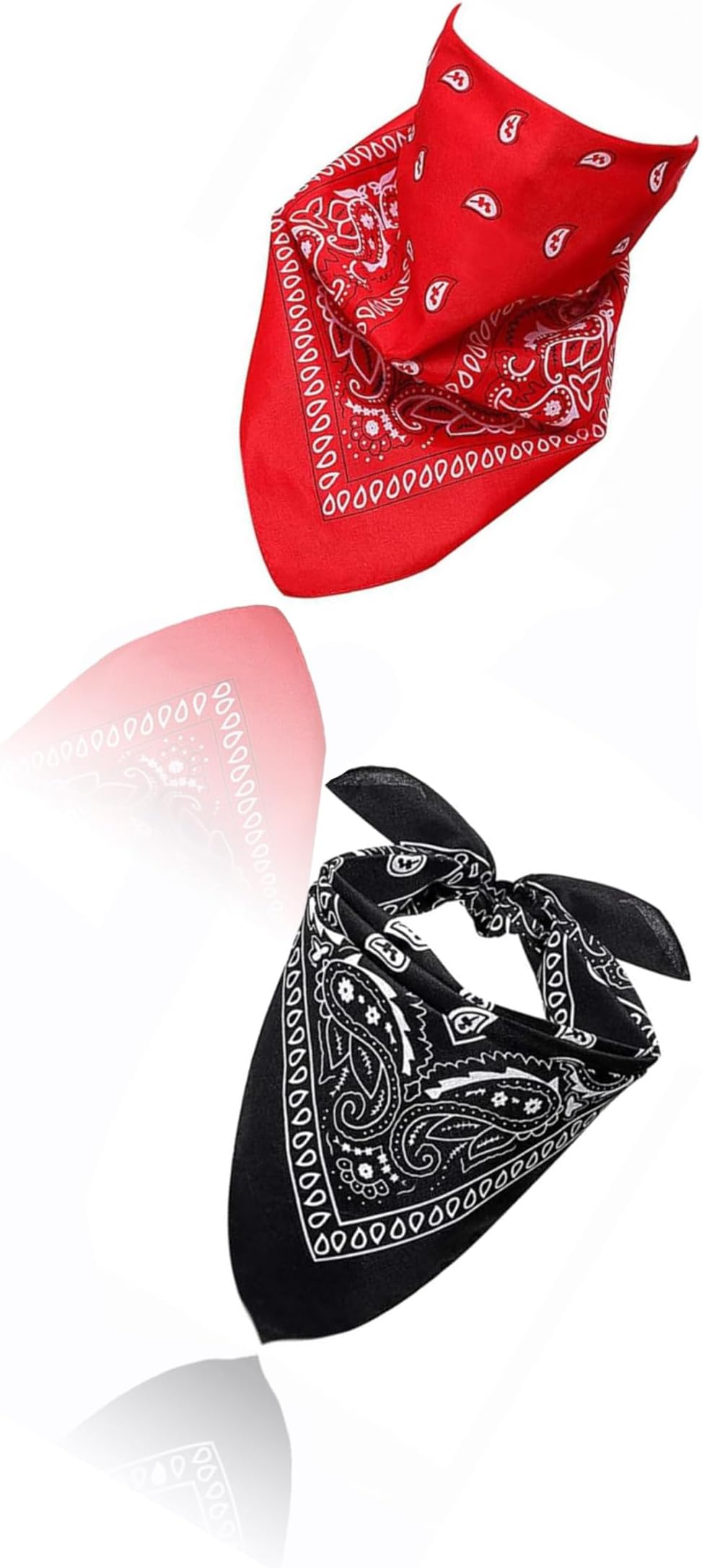 2PCS Paisley Bandanas - Pirate Head Scarf for Men and Women - Versatile Polyester-Cotton Headscarves for Parties and Cowboy Style