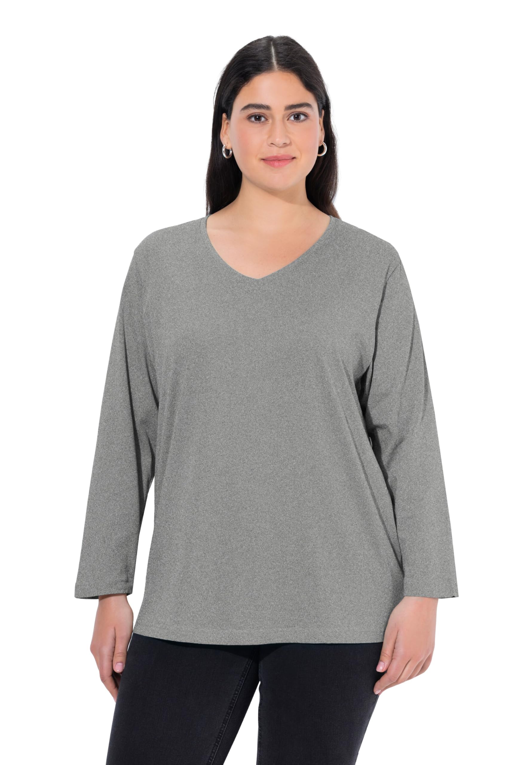 Ulla Popken Women's Hellgrau Melange 725334 Shirt, 42+