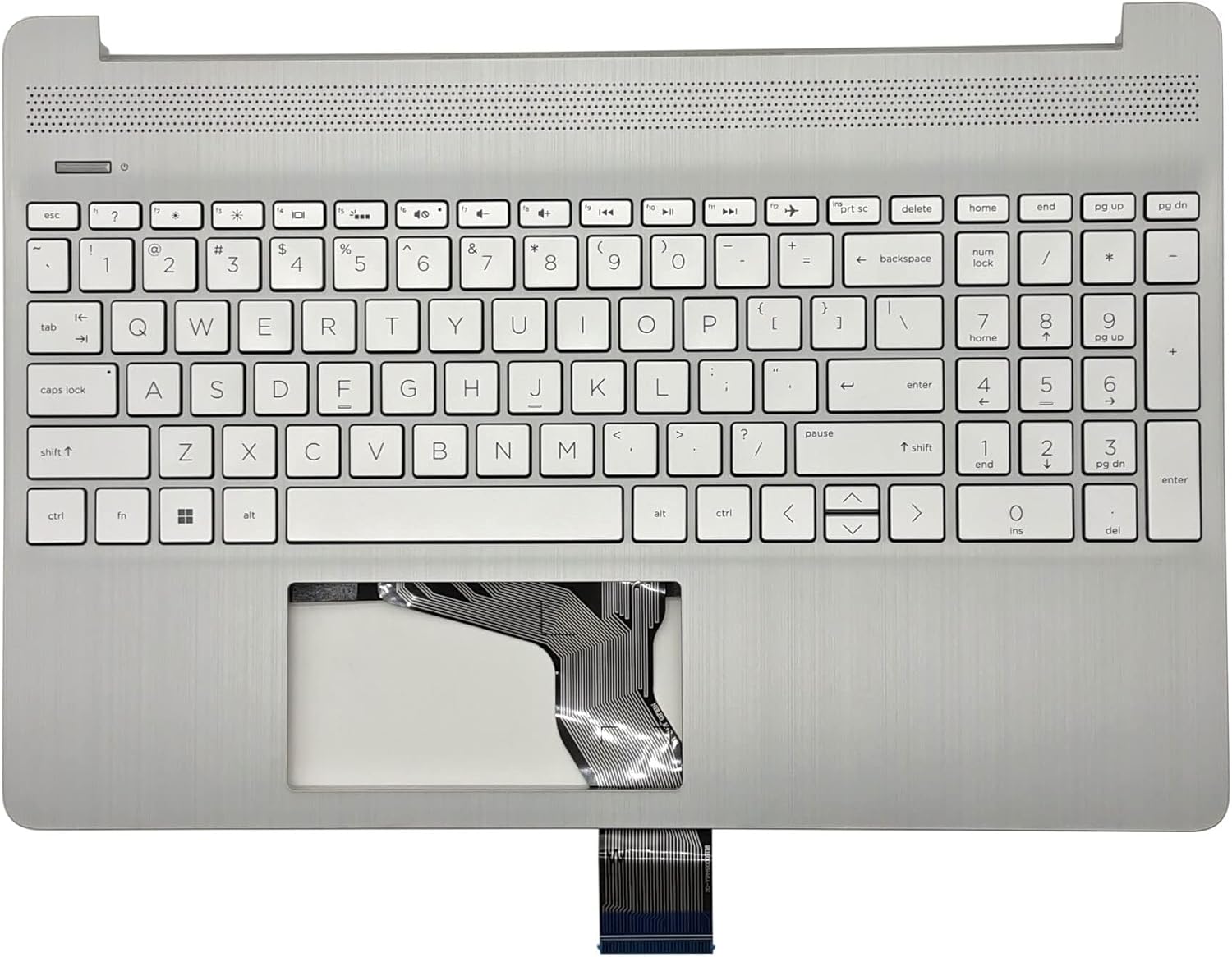 Replacement for HP 15T-DY 15-DY 15-EF 15s-eq Laptop Upper Case Palmrest with Backlit Keyboard Assembly M17185-001 Natural Sliver