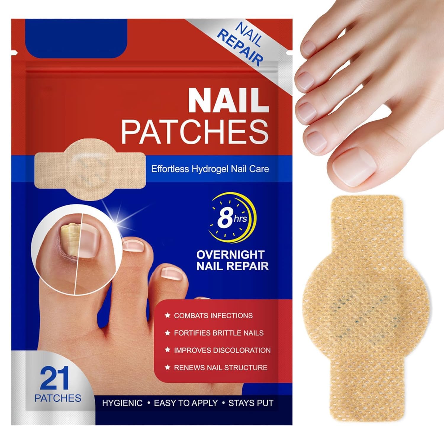 KYRIN 21 PCS Anti Fungal Nail Patches Targets Nail Fungus Remover Over-Night Nail Repair Antifungal Nail Fungus Patches- 21 Patches-image-10