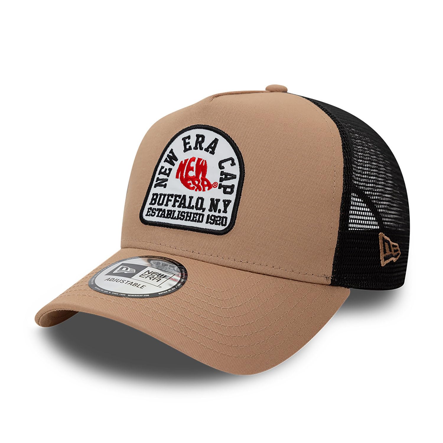 New Era Adult's 9Forty Trucker Branded Baseball Cap Hat Medium Beige