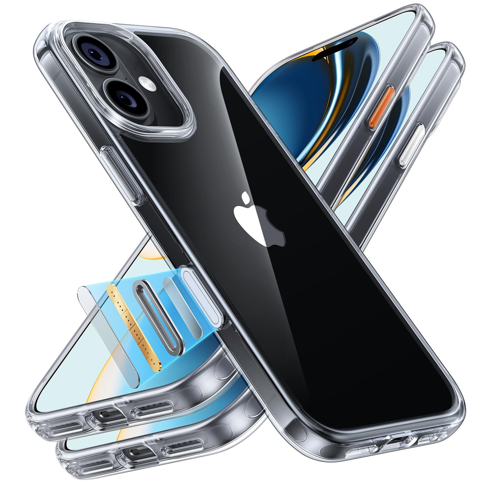TORRAS For iPhone 17 ケース 【極上透明・黄変防止】 指紋防止 透明 3倍米軍MIL規格 耐衝撃 ストラップホール付き ボタン付属 For あいふおん17ケース 6.3 インチ 「Diamond Clear」 クリア
