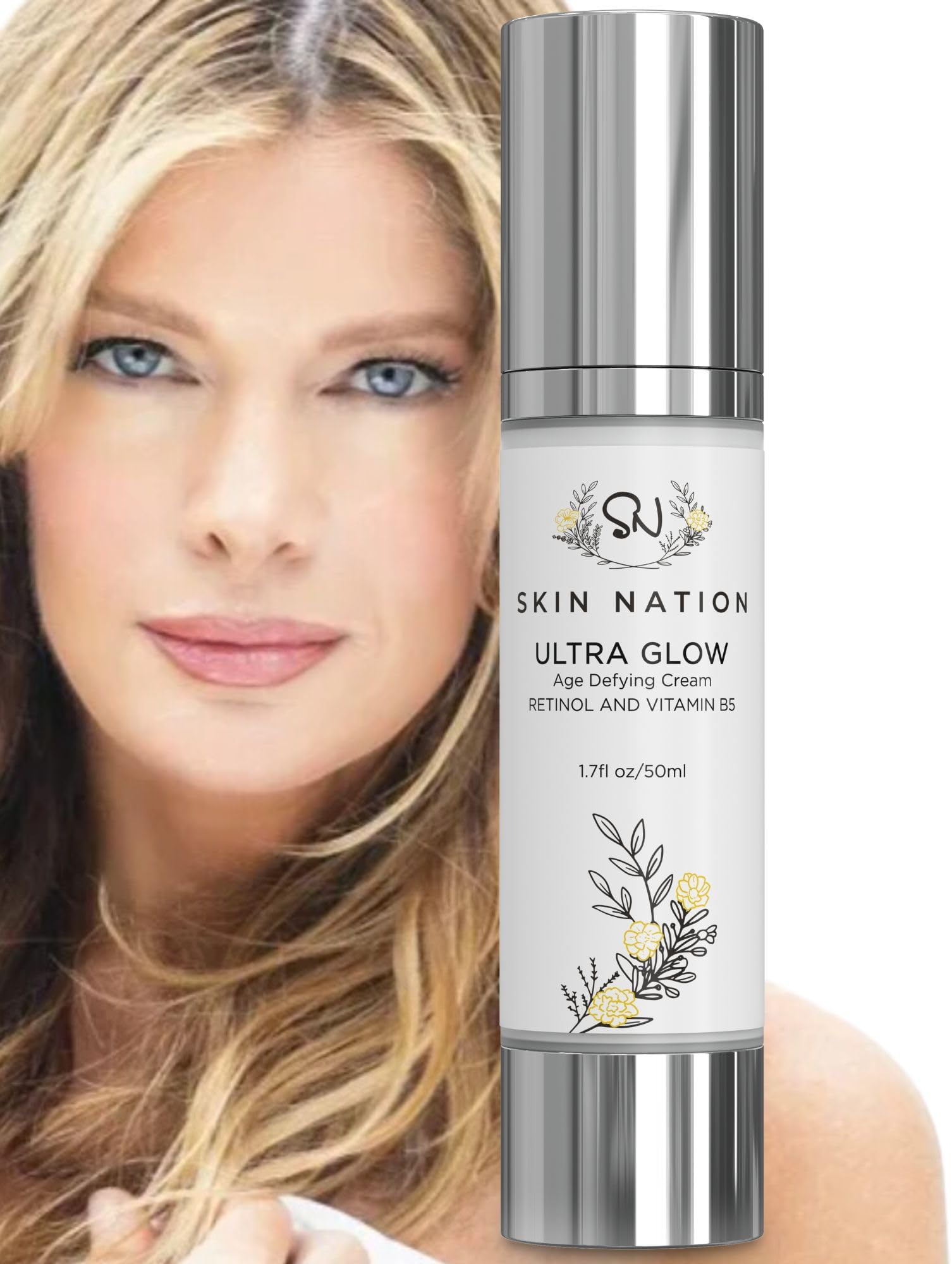 Ultra Retinol Cream for Face with Potent Plant-Based Retinal, Organic Aloe & Vit B5, Age Defying Skin Firming & Tightening Lotion, Boosts Collagen & Fights Wrinkles As You Sleep, Face Serum for Women