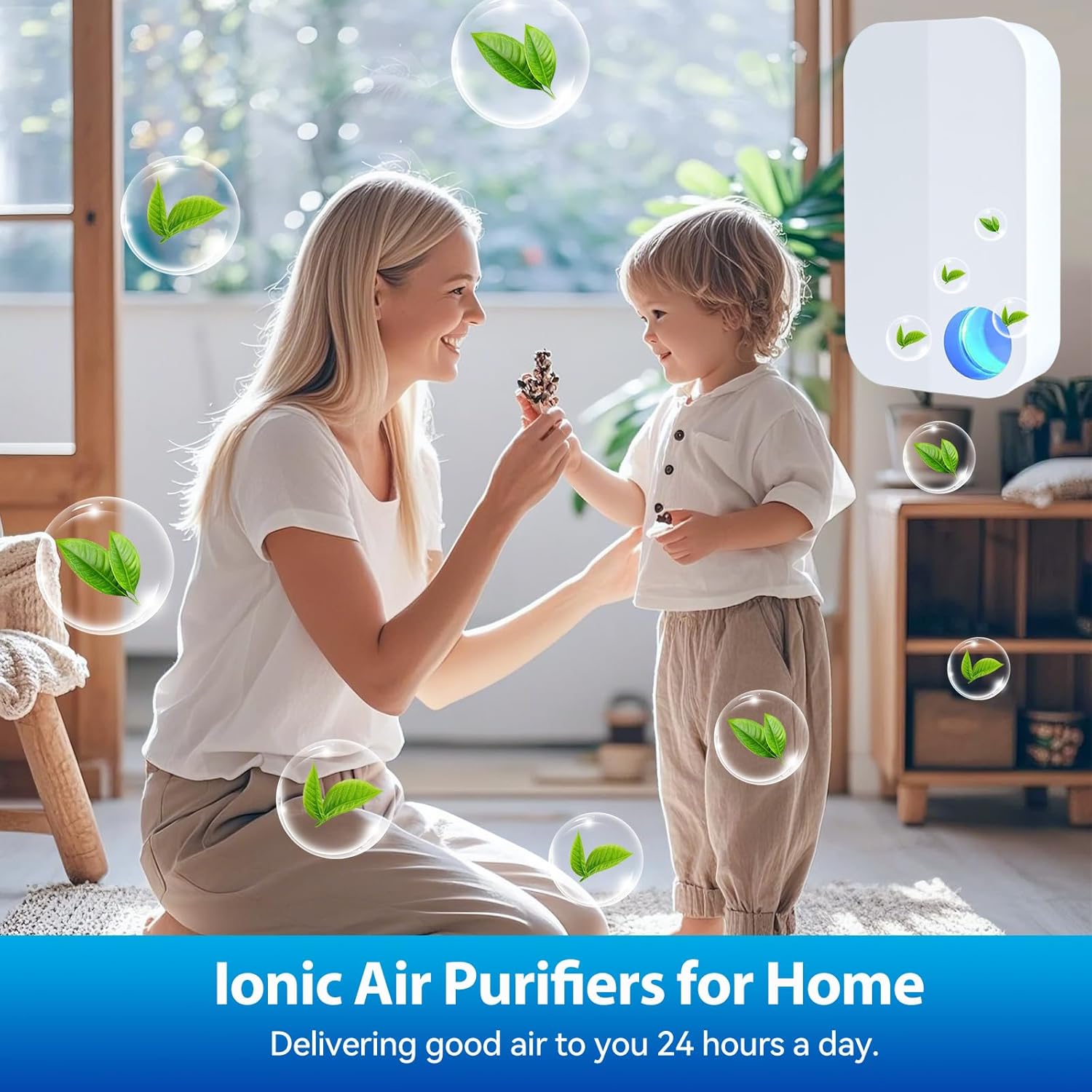 Air Ionizers Negative Ion Air Purifier for Home Portable Air Freshner for Office Living Room,kitchen,Bathroom,Pet Room, Quiet Operation Ionic Air Purifier for Bedroom(4)