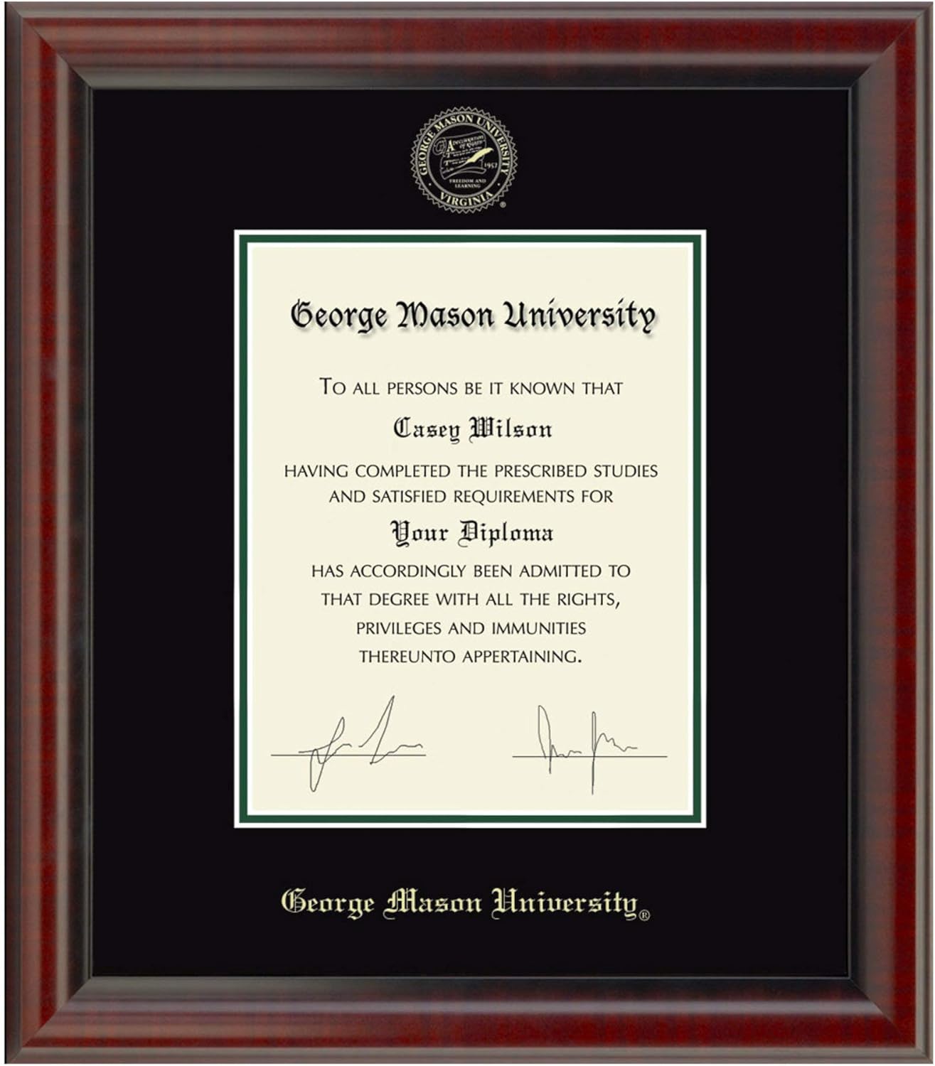 M. LA HART George Mason University Diploma Frame, the Fidelitas