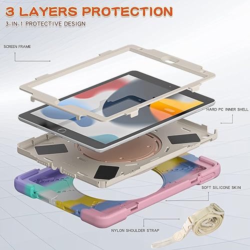 Vista 219 de Funda para iPad (A16) de 11 pulgadas 2025, Aslo para iPad 10 de 10.9 pulgadas 2022, funda resistente a prueba de golpes, soporte giratorio, soporte