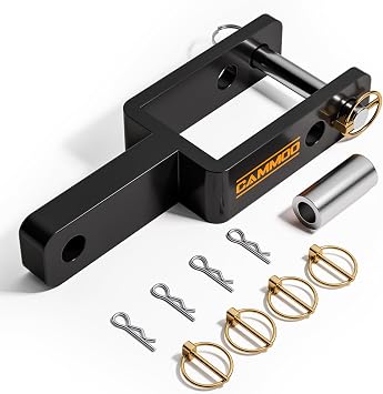 CAMMOO Versatile Quick Hitch Adapter for Category 1 Tractors, 3000-lb Capacity & 2-Height Adjustment, Fits Non-Standard Implements, Complete Kit with Pins and Sleeve, Heavy-Duty Steel, Black