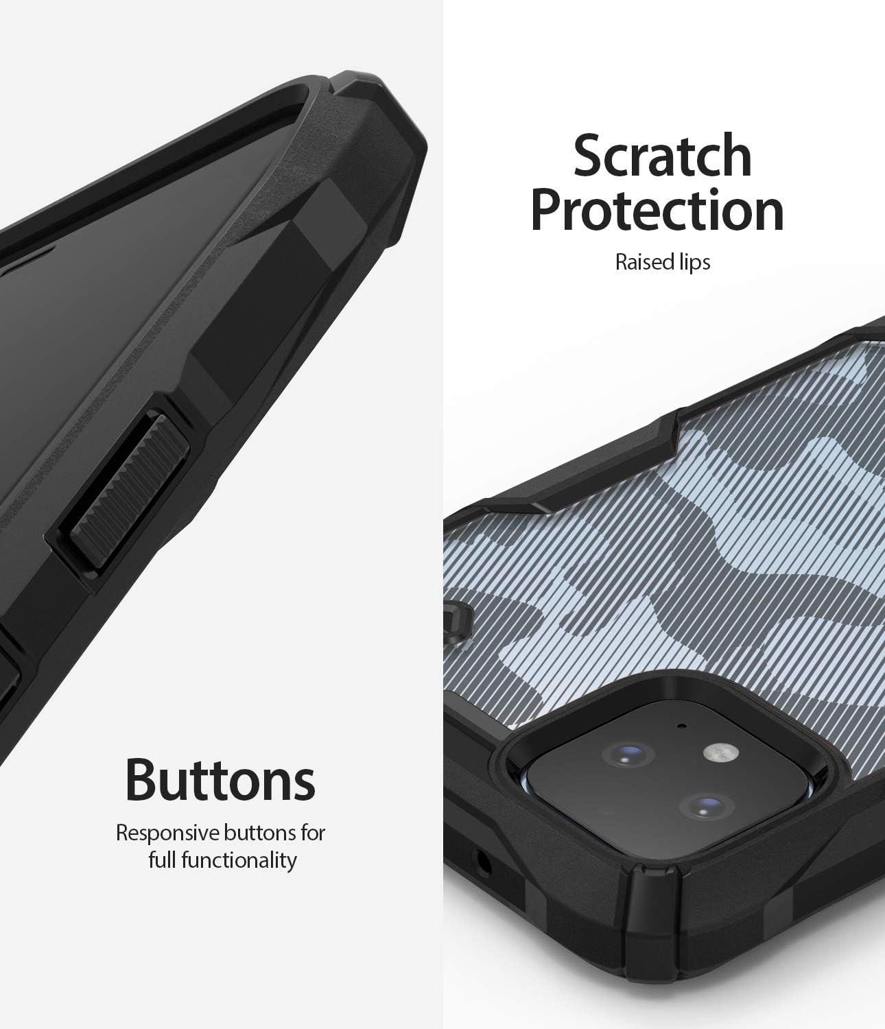 Ringke Fusion X Design Case Compatible with Google Pixel 4 XL Case, Impact Resistant Protection for Google Pixel 4XL Case (2019) - Camo Black
