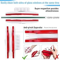 Vista 3 de Chanarily Limpiador magnético de ventanas, limpiador magnético de doble cara, herramienta limpiadora de ventanas magnética, herramienta limpiadora