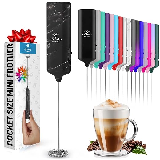 Zulay Milk Frother Electric Heater (10oz/300ml) - Automatic 4-in-1 Function Milk Steamer For Hot & Cold - Stainless Steel Electric Milk Frother For Latte, Cappuccino, Hot Chocolate 120V - Cardinal Red