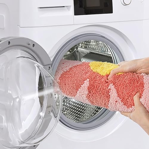 Miniatura 6 de Bonita alfombra de baño con forma de flor, ultra suave, regalo del día de San Valentín, 24 x 24 pulgadas, lavable a máquina, alfombra de baño floral