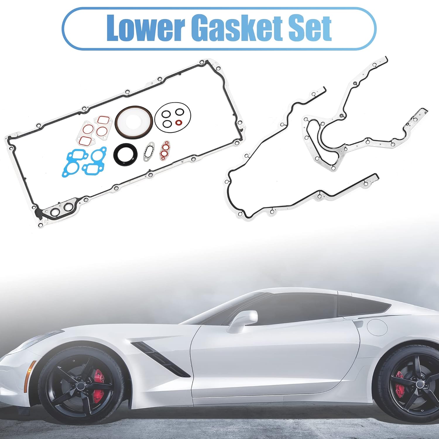 X AUTOHAUX CS5975A CS9284 Engine Lower Gasket Set Head Gasket Kit Cover Replacement for Chevy for GMC for Pontiac 4.8L 5.3L 5.7L 6.0L 6.2L