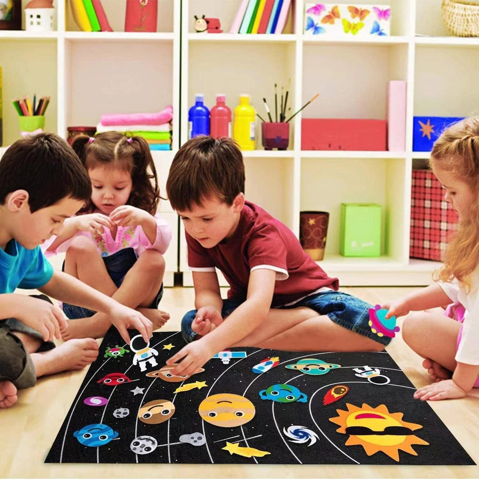 Tablero De Fieltro Gigante 105x75cm Con 33 Figuras – Kit Sensorial De Animales, Granja Y Espacio Para Aprender Jugando