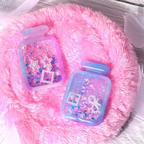 Miniatura 4 de Koonafy Juego de moldes para coctelera de resina molde de silicona de arena movediza molde de resina de reloj de arena botella de perfume moldes de