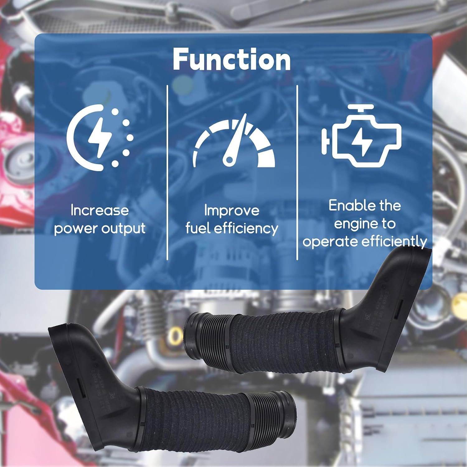 Silscvtt Pair Left and Right Side Air Intake Duct Hose 2720903682 Replacement for Mercedes W204 C300 C350 E350 2008-2014 2720903582