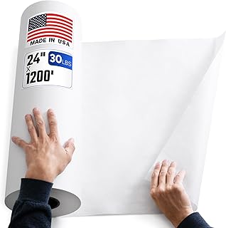 24" x 1200' White Wrapping Kraft Paper, 30 Lbs Standard Grade – Made in USA Large Roll of White Paper, Fits Industrial Dispensers – Ideal for Packaging, Void Filling, Shipping, or School Projects