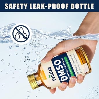 DMSO Liquid 99.9% Pure (Dimethyl Sulfoxide), 8 fl oz, Undiluted, Low Odor, High Purity, Amber Glass Bottle