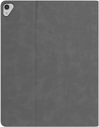 Leather Case for iPad Pro 12.9 Inch 2017/2015 (Old Model, 1st and 2nd Generation), Premium Leather Multi-Angle Viewing Stand Cover with Pencil Holder & Card Slots, Auto Sleep/Wake, Grey