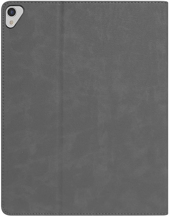 Leather Case for iPad Pro 12.9 Inch 2017/2015 (Old Model, 1st and 2nd Generation), Premium Leather Multi-Angle Viewing Stand Cover with Pencil Holder & Card Slots, Auto Sleep/Wake, Grey