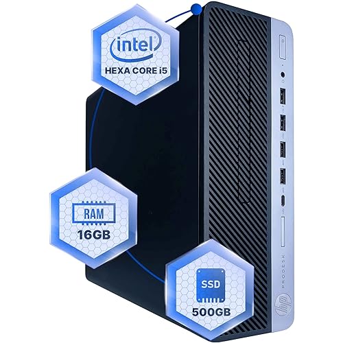 HP ProDesk 600G4 Desktop Computer | Hexa Core Intel i5 (3.2) | 16GB DDR4 RAM | 500GB SSD Solid State | Windows 11 Professional | Home or Office PC (Renewed)