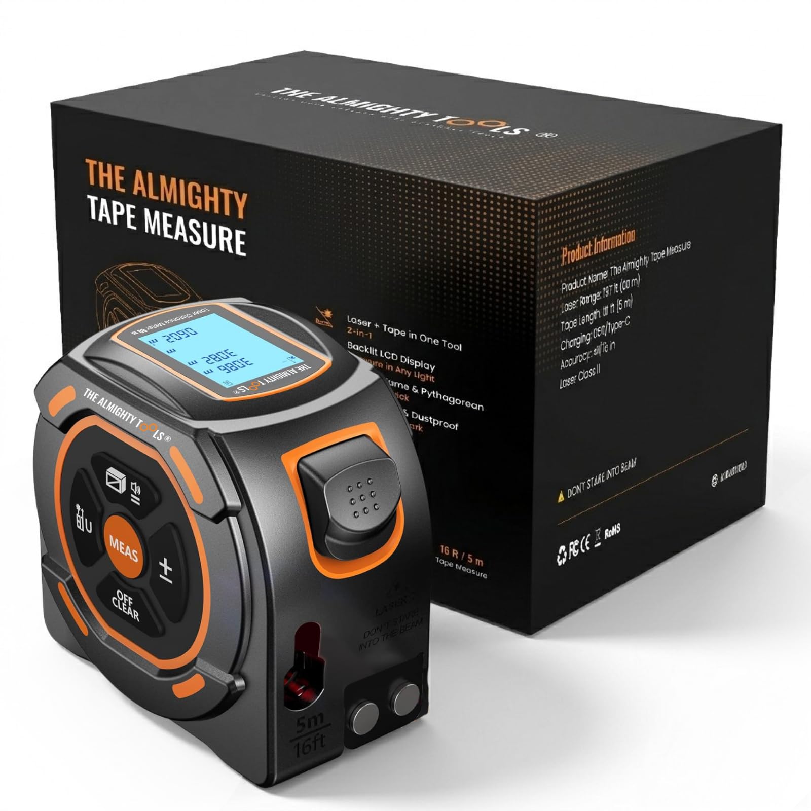 The Almighty Ruler Laser Tape Measure | Smart Range Finder | 131ft/ 40m — Amazon image 9