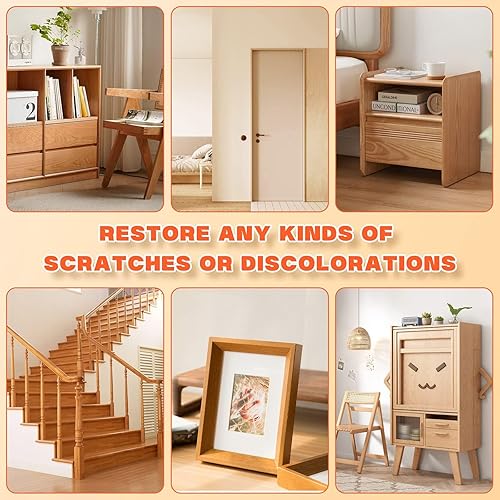 Miniatura 5 de Kit de reparación de madera de 12 colores rellenos de madera y masilla blanca, reparación de muebles para gabinetes, mesas, puertas, kit de