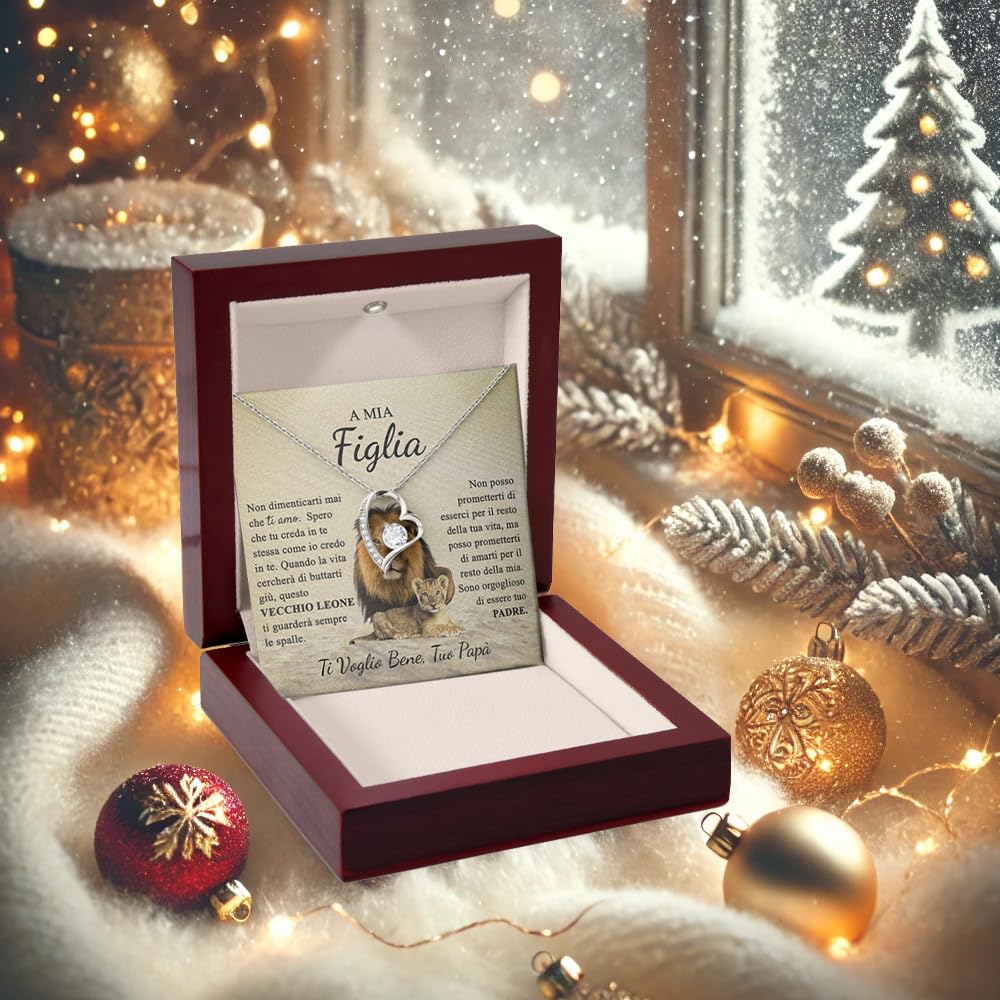 Luna Jewel Collana oro, argento, idea regalo figlia, ragazza, con cofanetto led e messaggio, ciondolo donna, gioielli, per lei, idee compleanno, a mia figlia, dedica