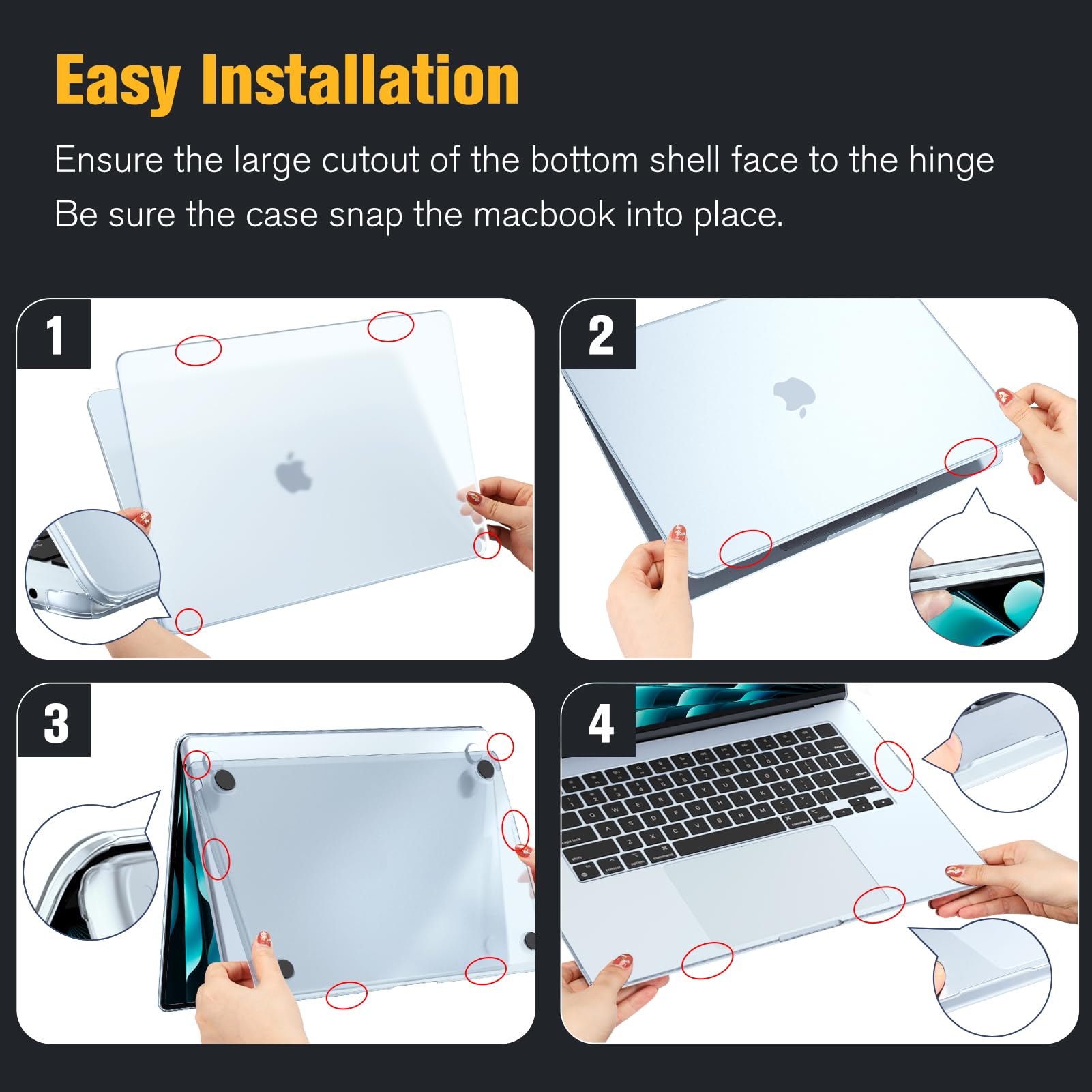 Fintie Etui kompatybilne z MacBook Air 15 cali M5, M4, M3, M2, A3448, A3241, A3114, A2941 (2026-2023), [100% odpowiada oficjalnemu kolorowi] Premium ultracienkie, matowe, twarde etui ochronne