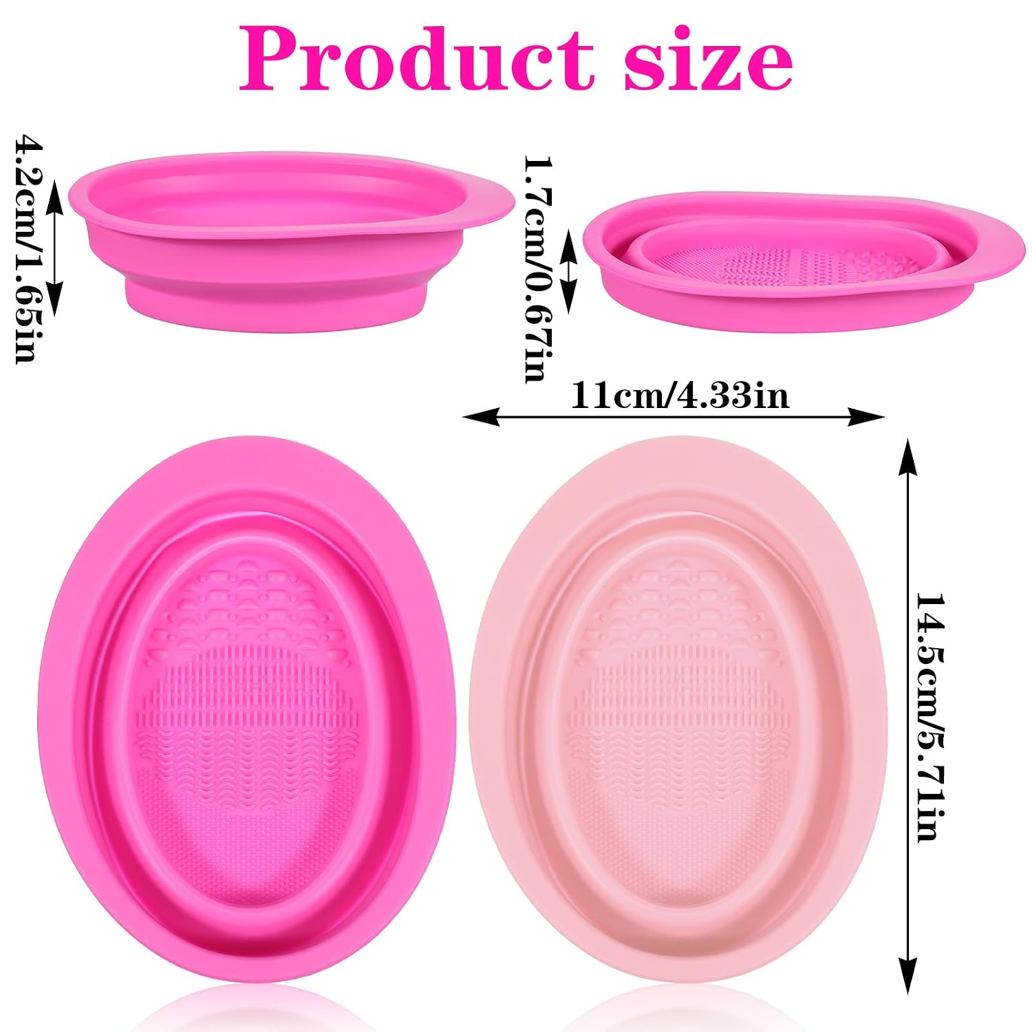 2 Pcs Brush Cleaning Mat, Silicone Makeup Brush Cleaning Pad, Brushes Cleaner Mat Multi-Texture Design for Cosmetic Tool Maintenance