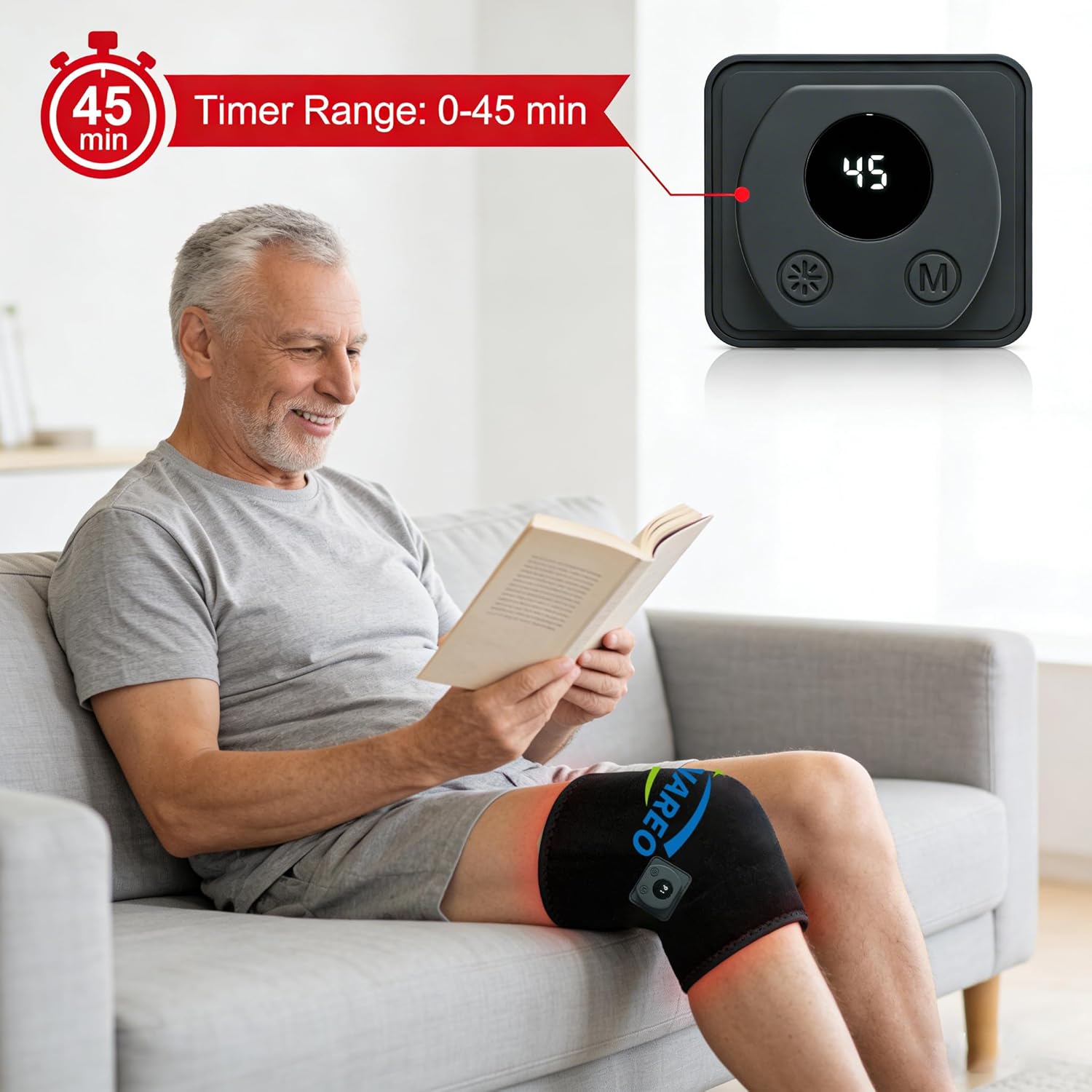 Red Light Therapy Belt, 2 in 1 LED Bead Infrared Light Therapy for Body, Wearable Wrap with Timer for Back Shoulder 660nm&850nm Infrared Light Device Home Use（Light Black）