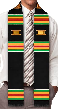 Ready to Customize Authentic Handwoven Kente Cloth Graduation Stole